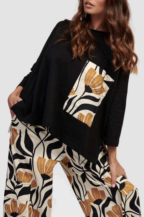 ALEMBIKA ALEMBIKA BOXY TEE WITH CONTRAST TULIP PRINT PATCH POCKET