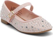 NORDSTROM RACK Kids' Rhinestone Mesh Mary Jane Flat
