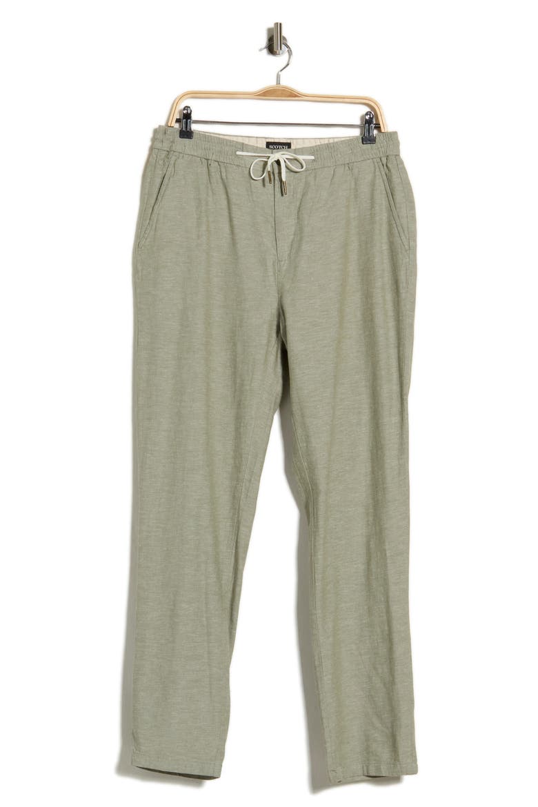 Core Warren Cotton & Linen Blend Joggers, Main, color, DARK GREEN