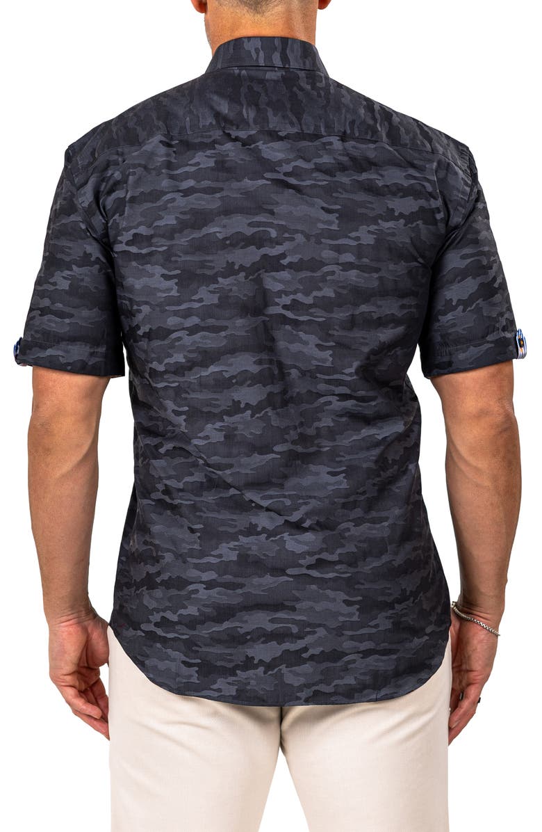 Maceoo Galileo Marthy Short Sleeve Cotton Button-Up Shirt, Alternate, color, 