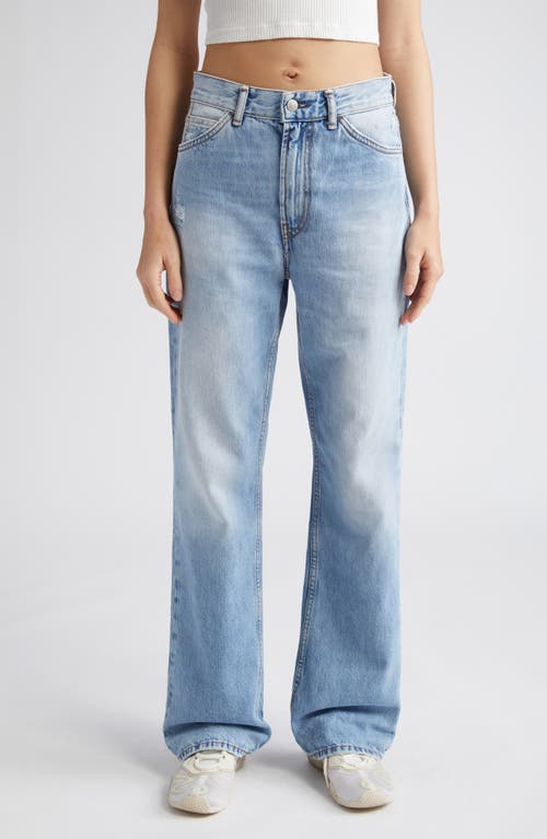Acne Studios 1977 Distressed High Waist Nonstretch Jeans in Light Blue  product