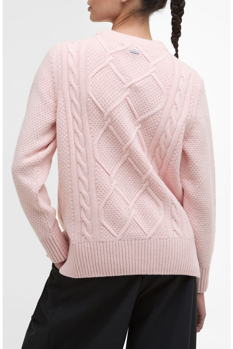 Burne Cable Wool Blend Sweater, Alternate, color, PINK BLUSH