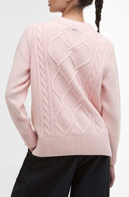 Barbour Burne Cable Wool Blend Sweater In Pink