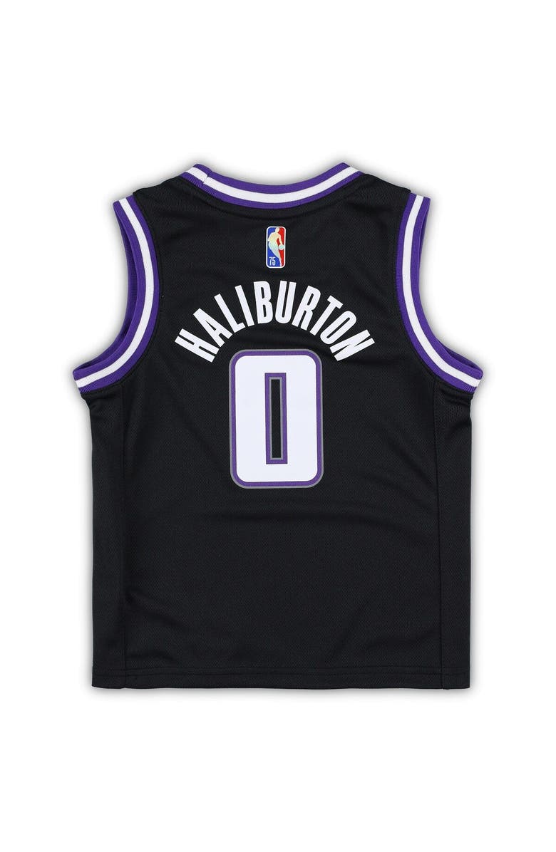 Nike Preschool Nike Tyrese Haliburton Black Sacramento Kings 2021/22 Replica Jersey - City Edition, Alternate, color,