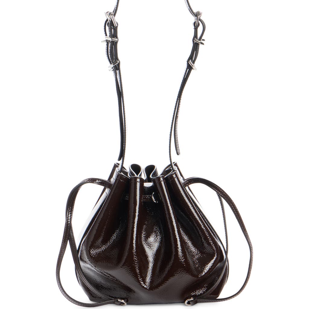 Givenchy Small Pumpkin Drawstring Leather Bucket Bag In Ebony Brown