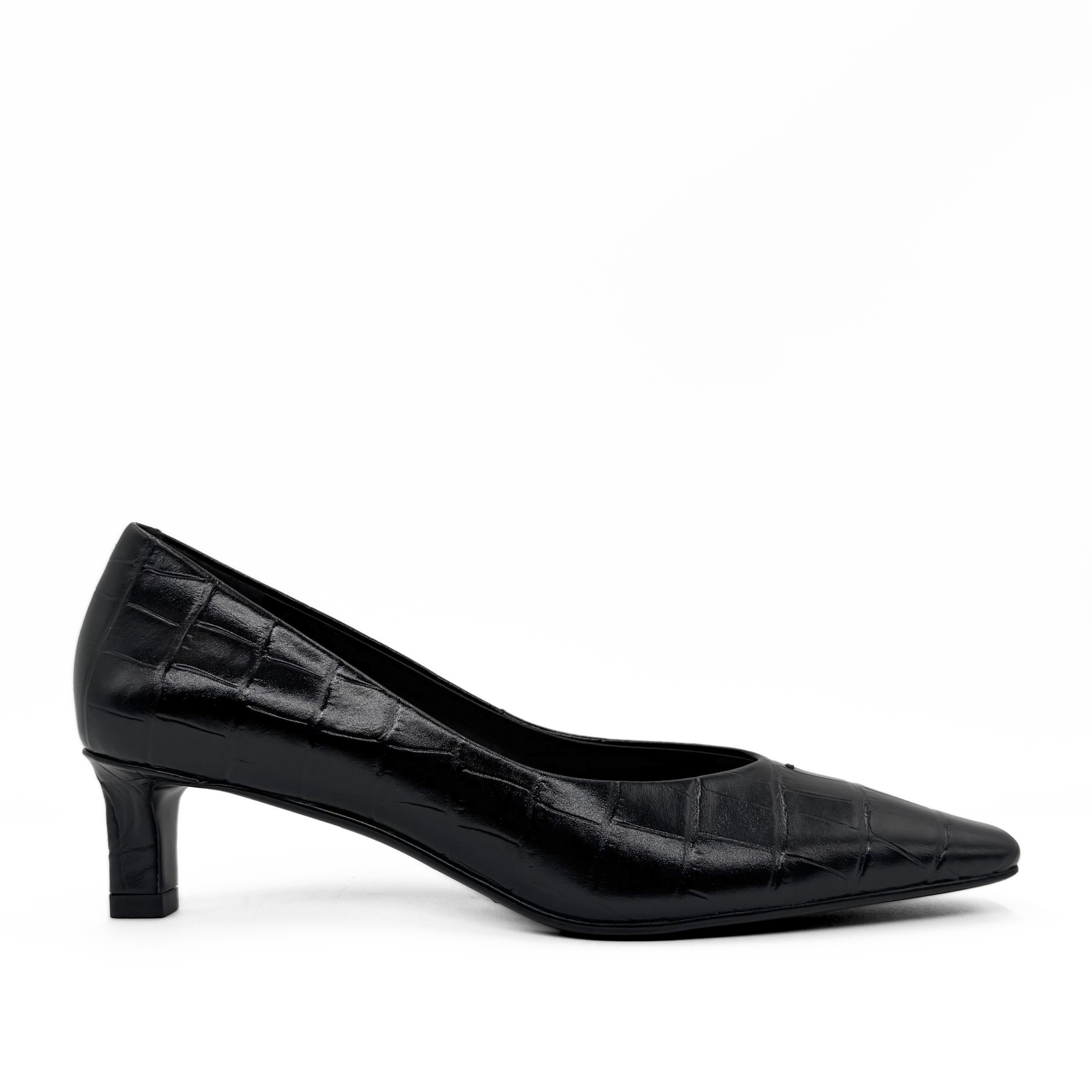 Black Embossed Croc