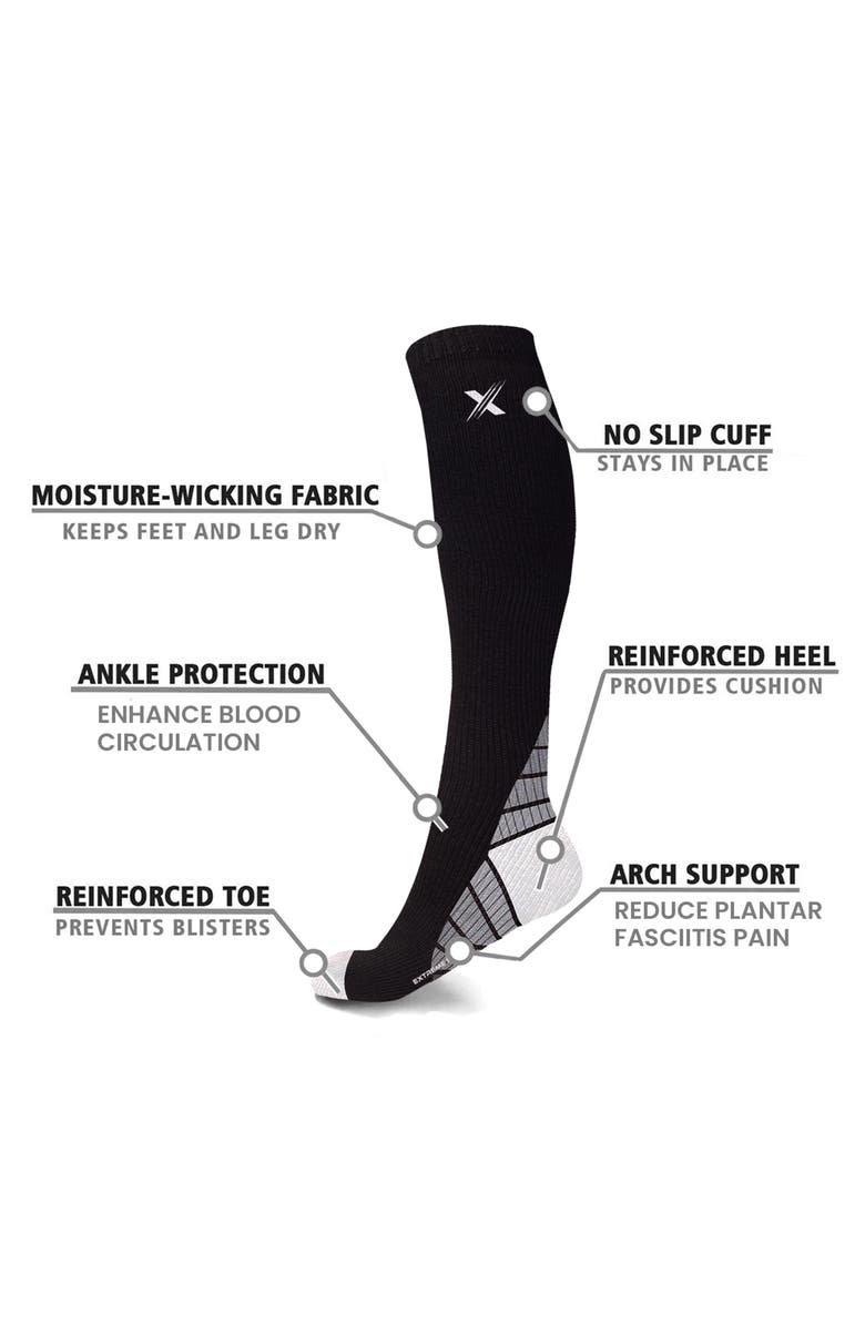 EXTREME FIT Gender Inclusive Assorted 6-Pack Premium Compression Socks, Alternate, color, Black Assorted