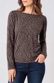 Liverpool Los Angeles Print Knit Boat Neck Top