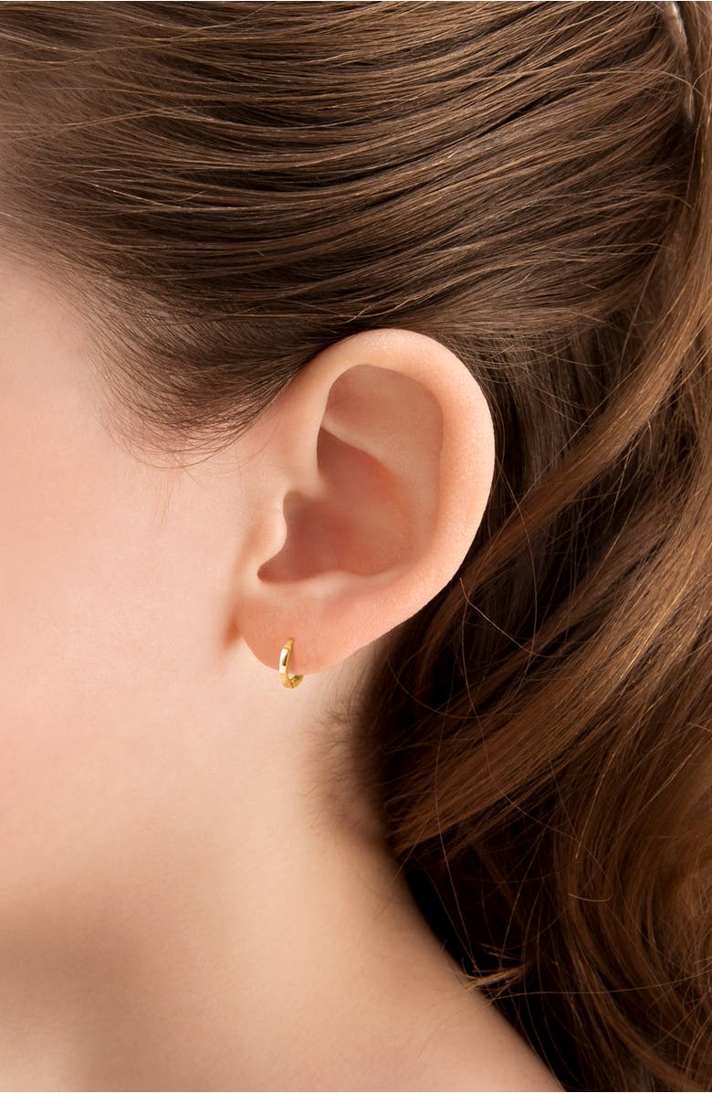 Tiny Blessings 14K Gold Classic Tiny 9mm Huggie Hoop Earrings, Alternate, color, 14K Yellow Gold