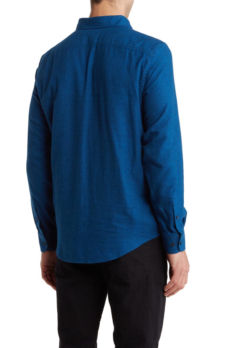 Original Penguin Jasper Chest Flap Pocket Flannel Shirt, Alternate, color, Classic Blue