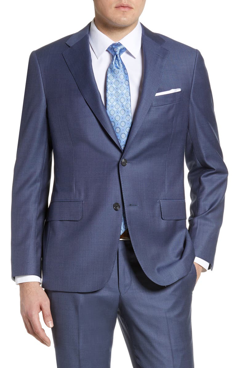Hickey Freeman Classic Fit Solid Wool Suit, Alternate, color, 