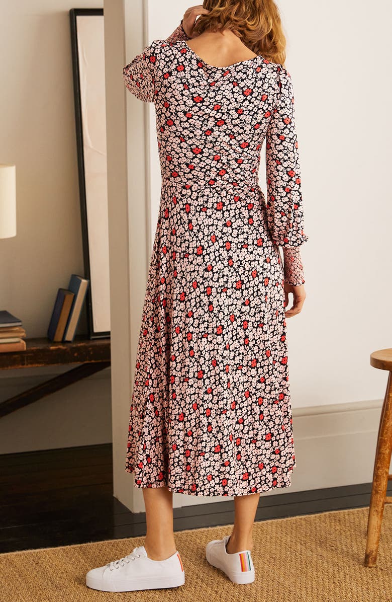 Boden Naomi Smocked Long Sleeve Jersey Dress, Alternate, color, 