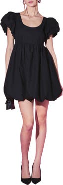 English Factory Bubble Hem Puff Sleeve Minidress