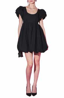 Bubble Hem Puff Sleeve Minidress