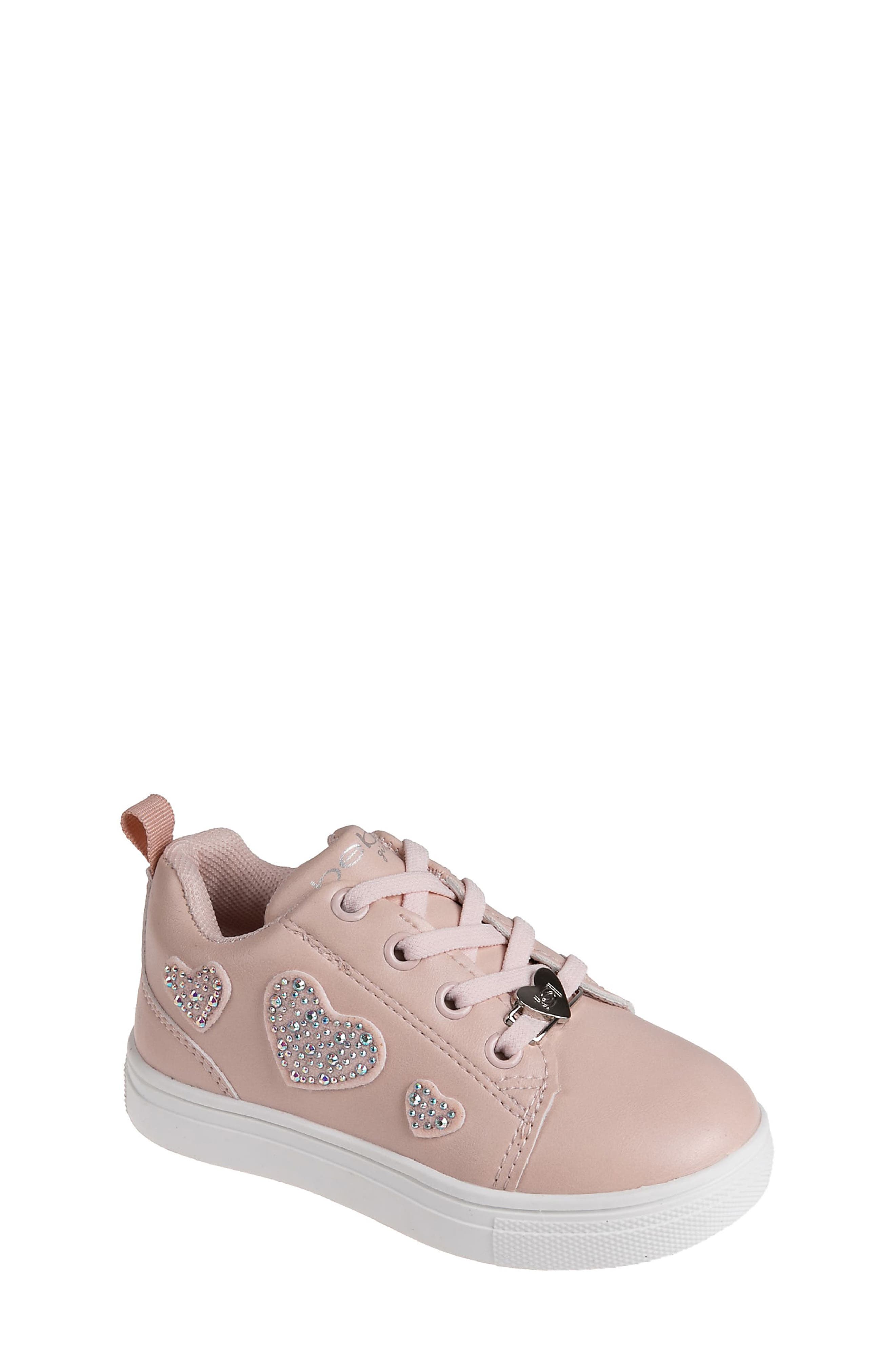 bebe Kids' Heart Sneaker, Main, color, Blush