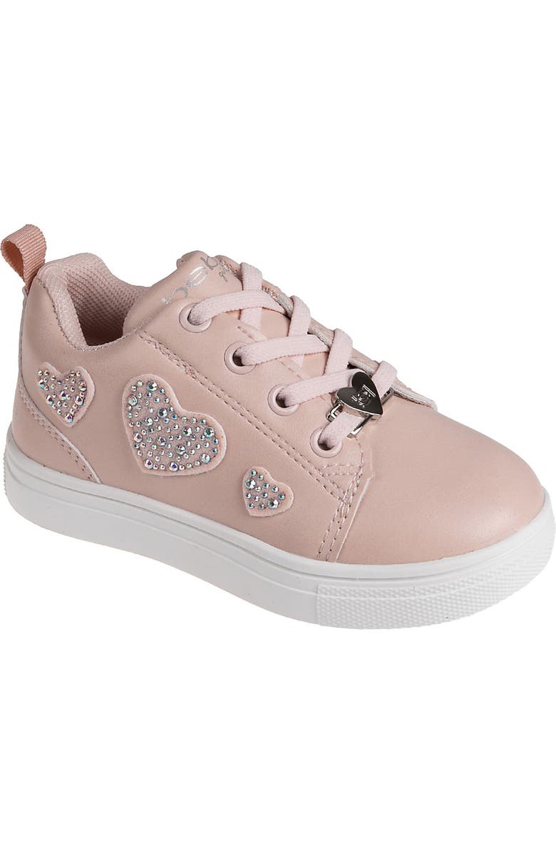 bebe Kids' Heart Sneaker, Main, color, Blush