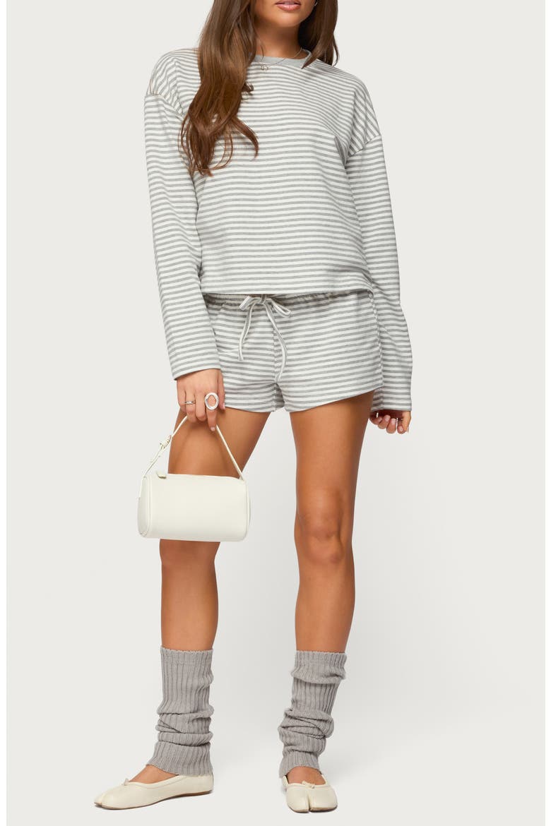 Jainee Stripe Long Sleeve Top, Alternate, color, GRAY-MELANGE