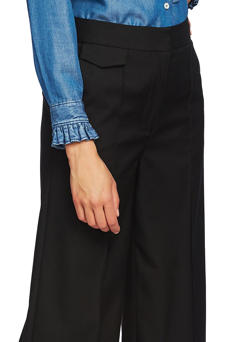 Pintuck Wide Leg Trousers, Alternate, color, RICH BLACK
