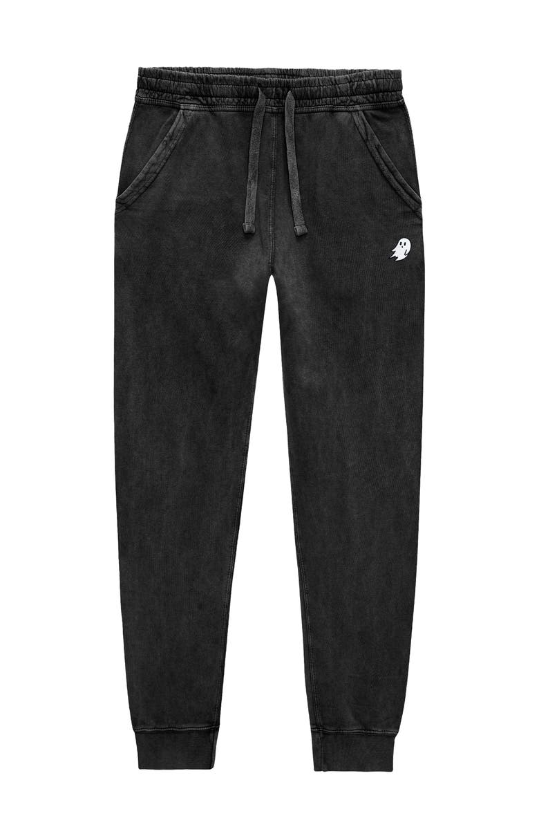 Dalix Mens Ghost Midweight Washed Jogger Pant, Main, color, Black