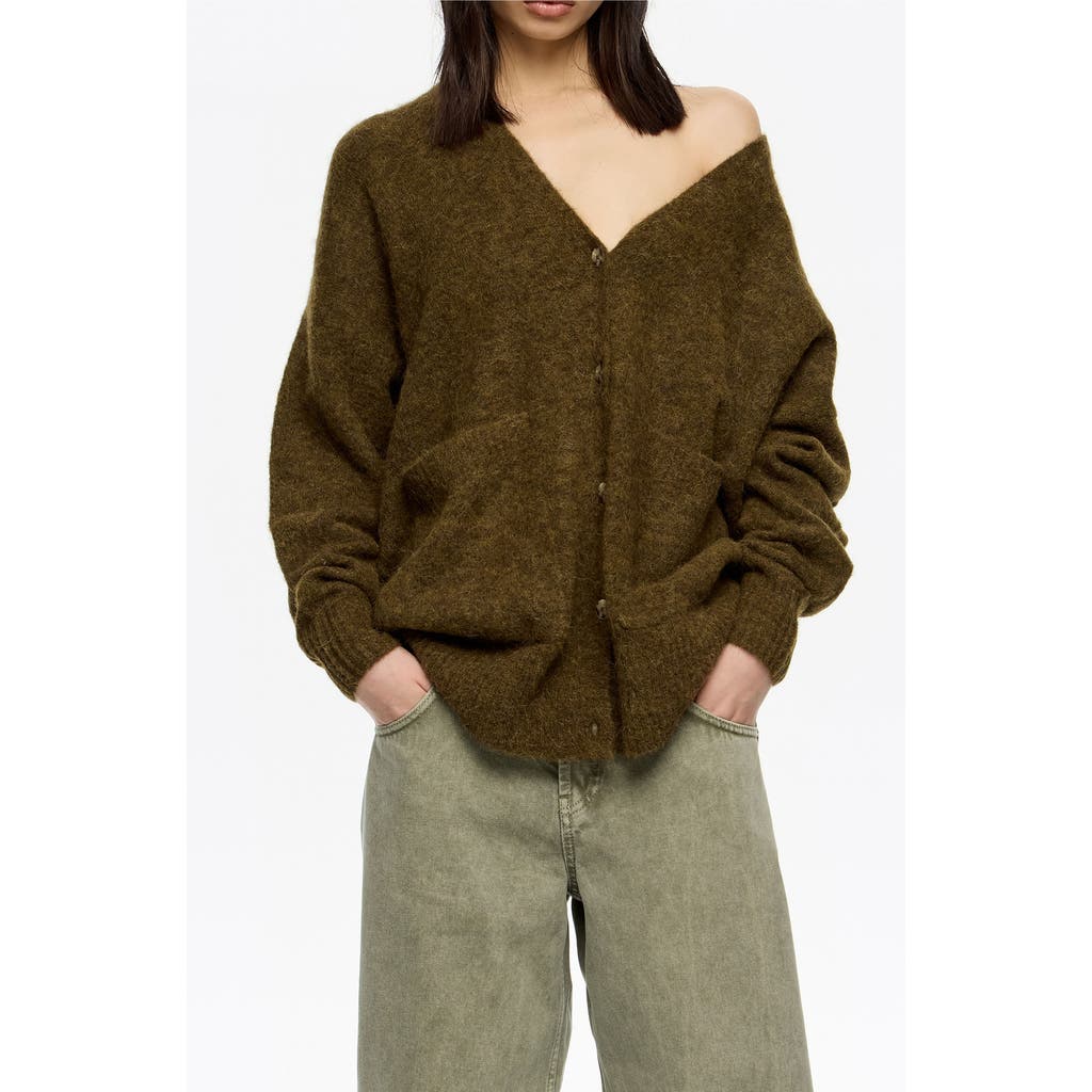 Bimba Y Lola Long Alpaca Cardigan In Brown