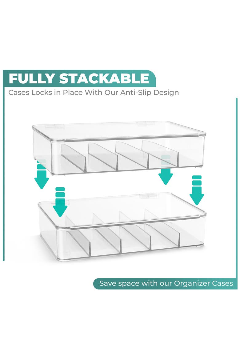 2-Pack Stackable Clear Eyewear Cases, Alternate, color, CLEAR