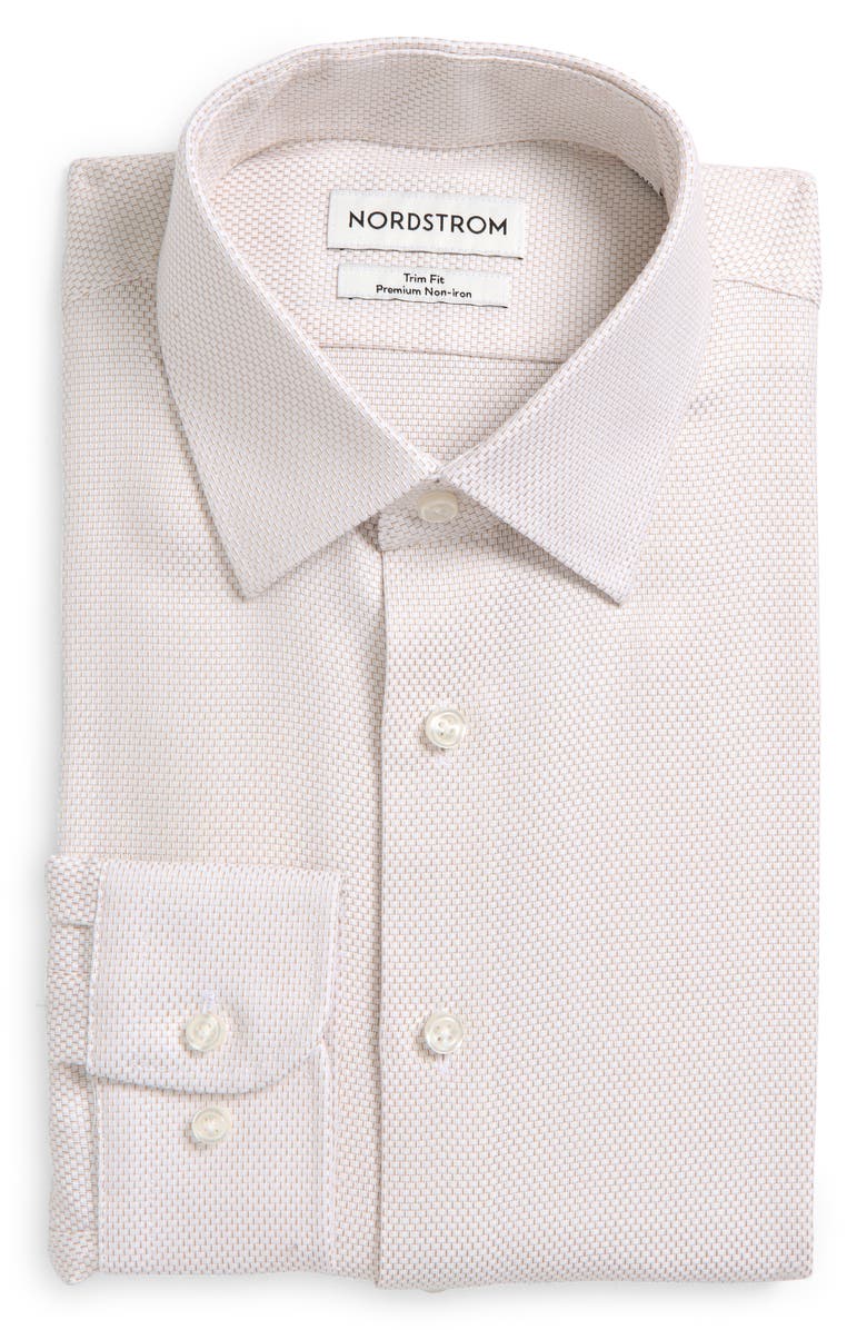Nordstrom Premium Non-Iron Trim Fit Dress Shirt, Main, color, 