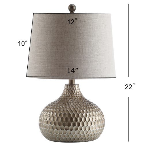 Jonathan Y Bates 22" Honeycomb Led Table Lamp In Antique Brown