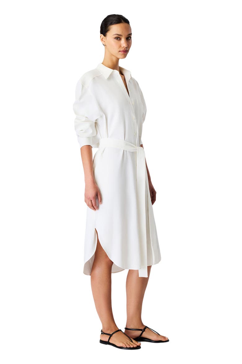 Pleat Back Shirt Dress, Alternate, color, Off-White