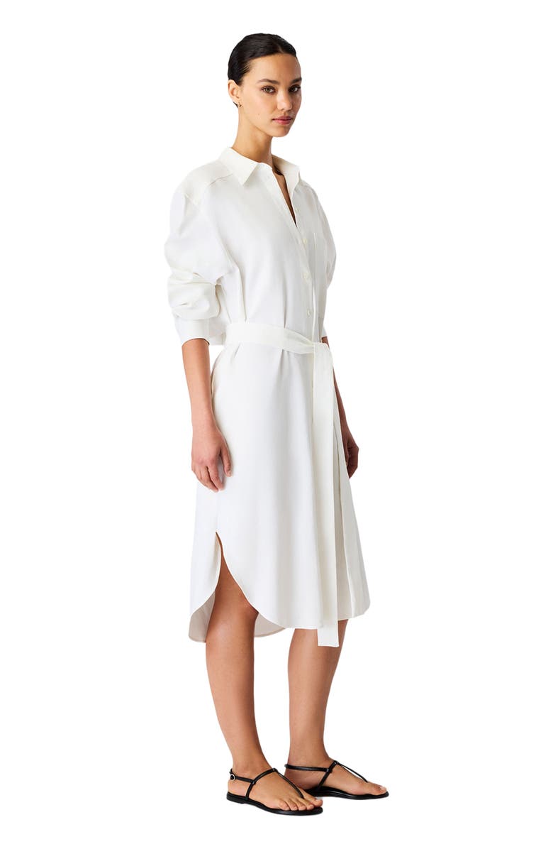 Another Tomorrow Pleat Back Shirt Dress, Alternate, color, Off-White