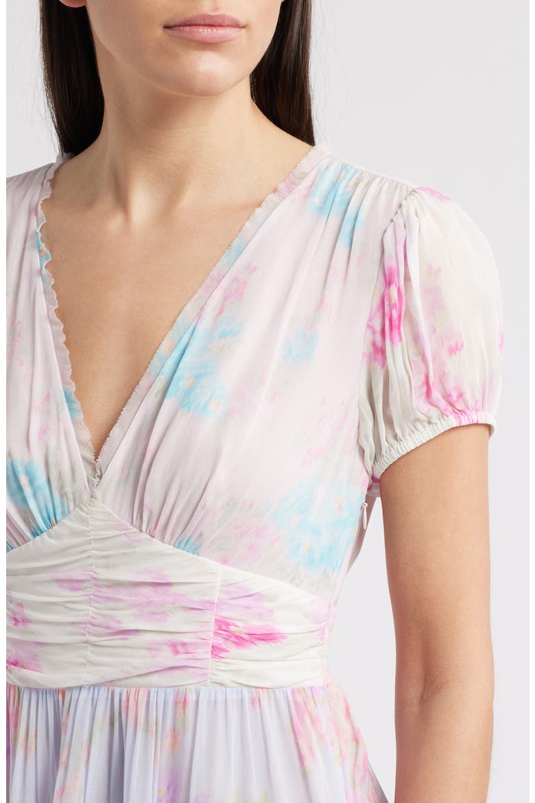 Spirea Tiered Chiffon Minidress, Alternate, color, SUNSET SHORE