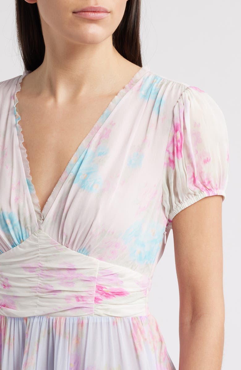 LoveShackFancy Spirea Tiered Chiffon Minidress, Alternate, color, 