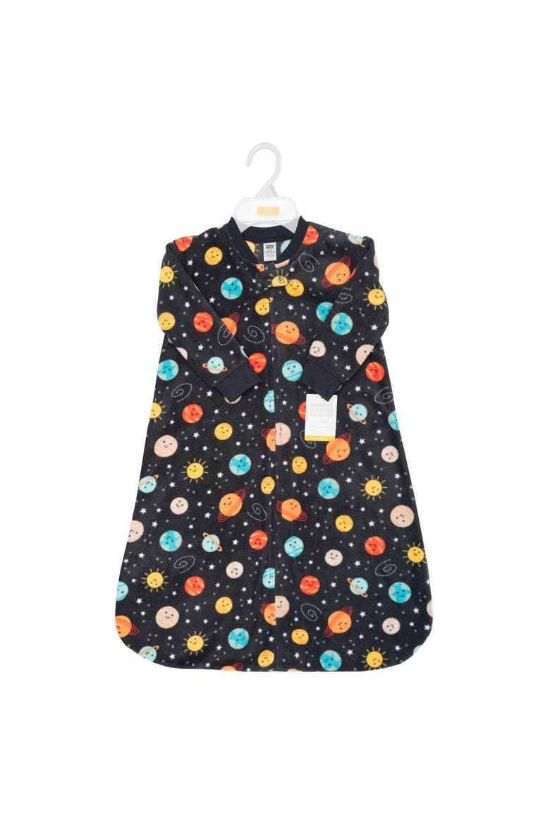 Fleece Long-Sleeve Sleeping Bag, Alternate, color, Happy Planets