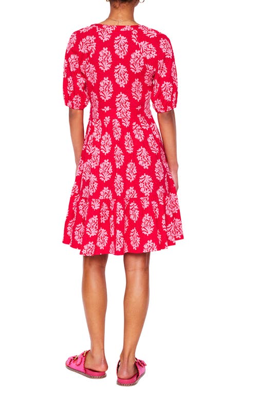 Shop Boden Piper Floral Short Sleeve Cotton Blend Jersey Dress