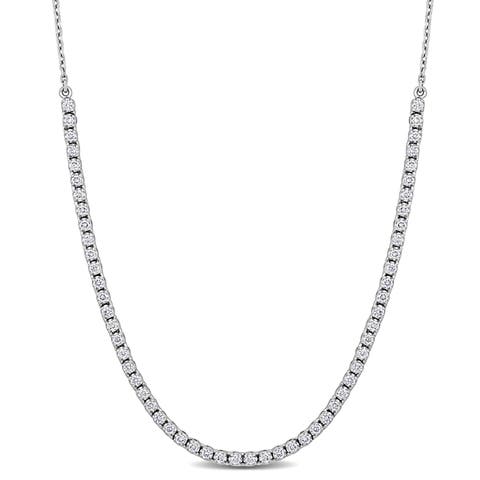 Lab-Grown Diamond Semi-Tennis Necklace 14k