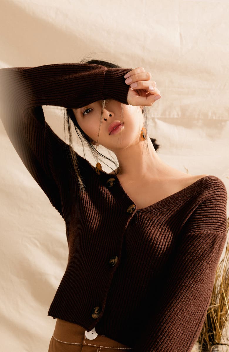 CHRISELLE LIM COLLECTION Chriselle Lim Cleo Button Detail Cardigan, Alternate, color,