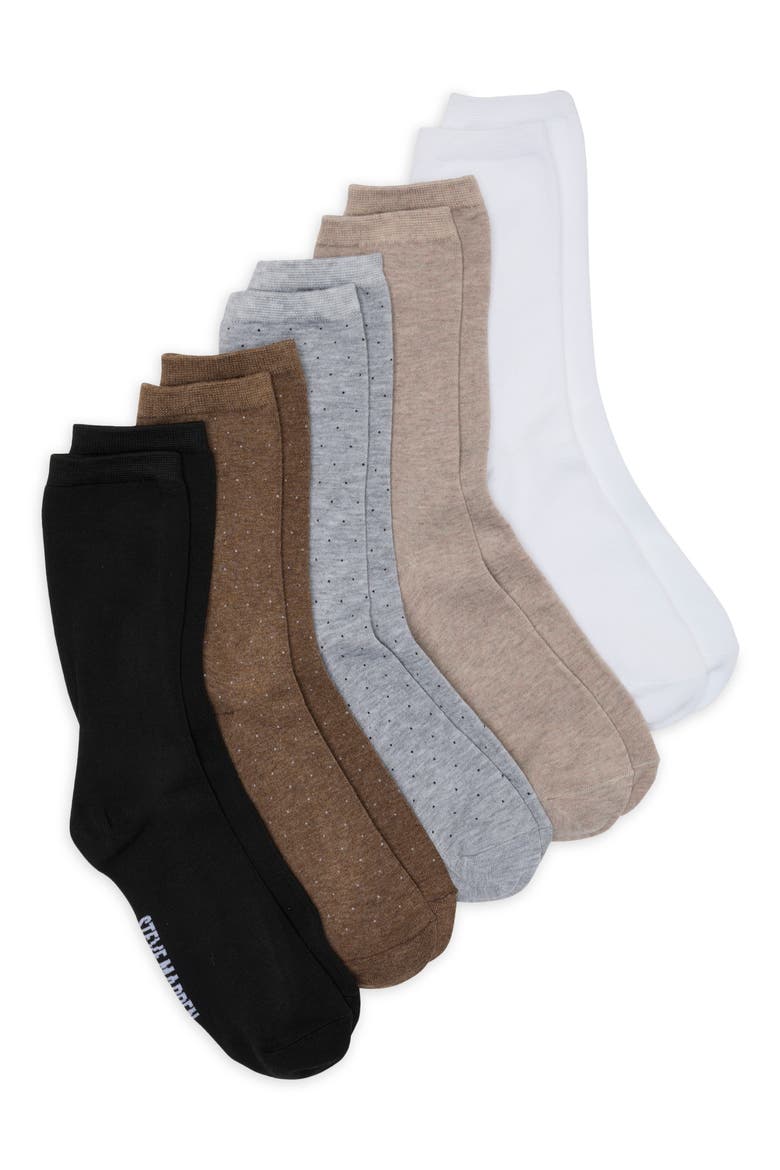 5-Pack Assorted Pin Dot Ankle Socks, Main, color, BROWN MULTI