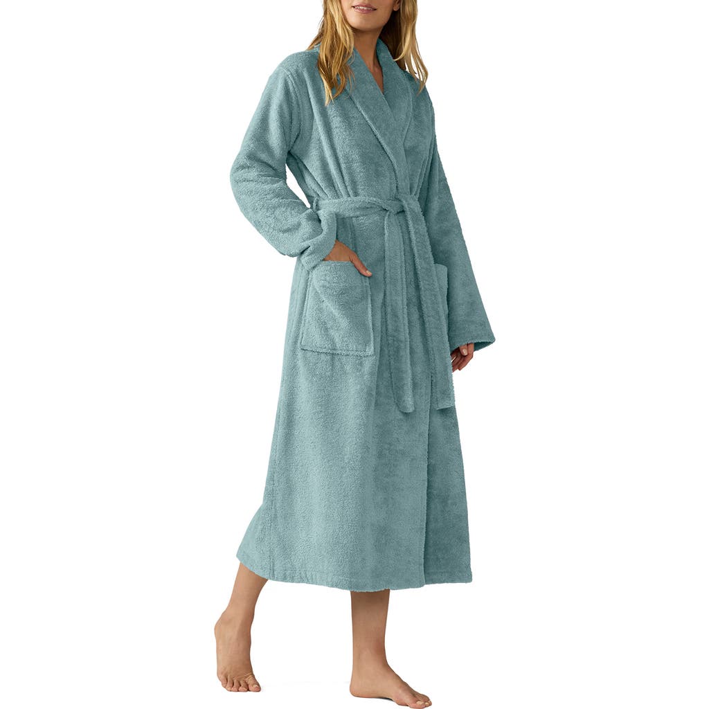 Coyuchi Gender Inclusive Cloud Loom™ Organic Cotton Robe In Blue