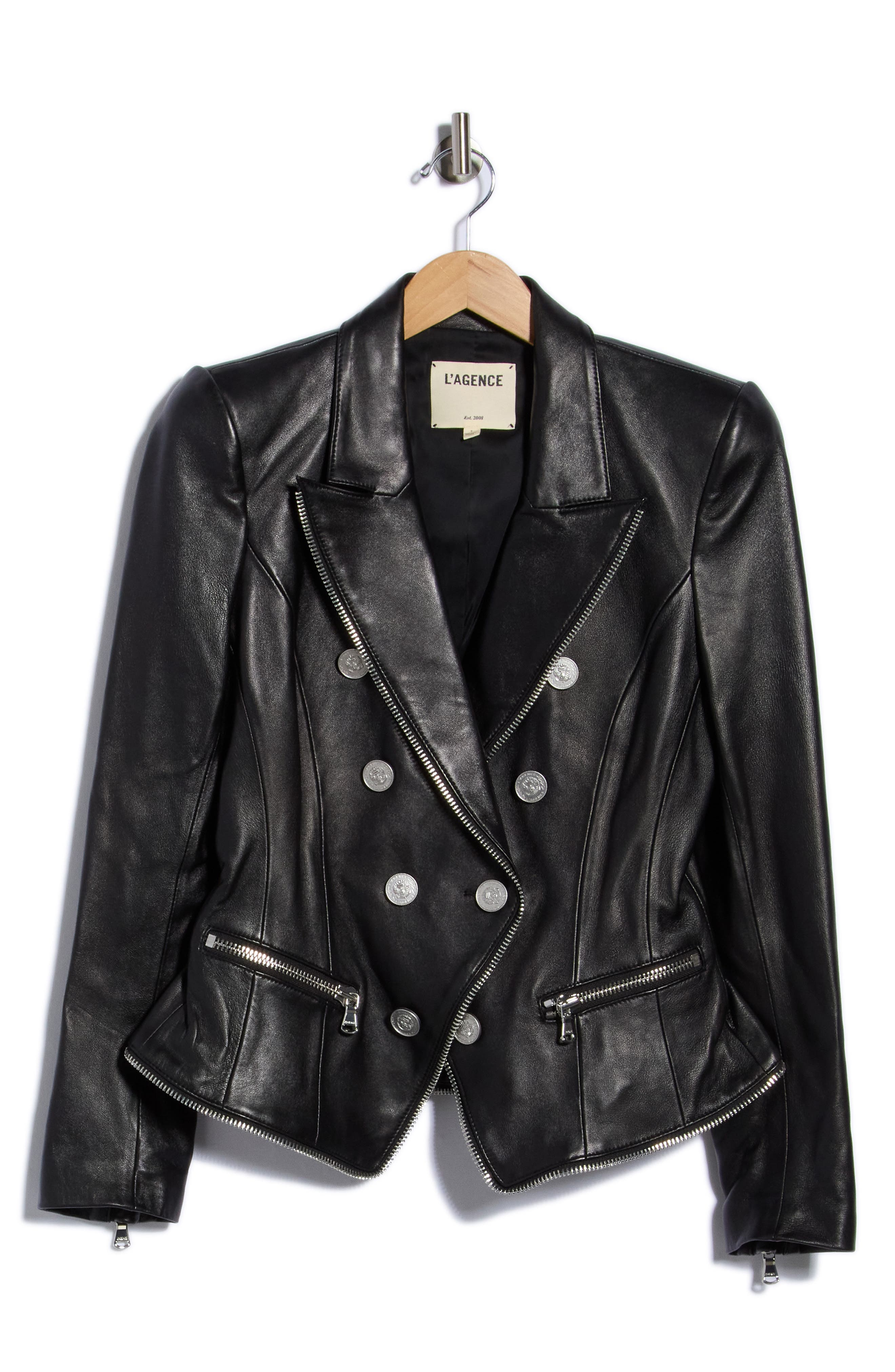 Ottilie Zip Leather Blazer