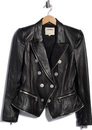 L'AGENCE Ottilie Zip Leather Blazer