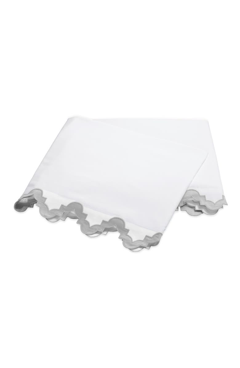 Matouk Aziza Flat Sheet, Main, color, Silver