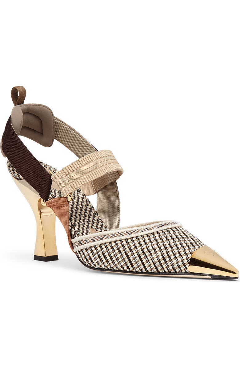 Fendi Colibri Pointed Toe Slingback Pump, Main, color,