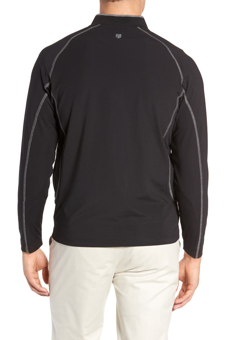 Quarter Zip Slim Fit Tech Pullover, Alternate, color, BLACK