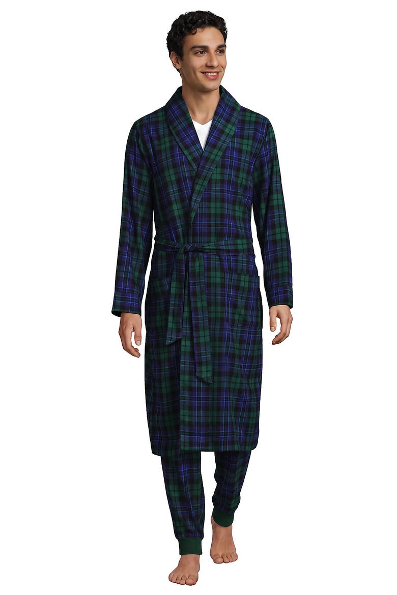 Flannel Robe, Main, color, Liberty Blue/Pine Blackwatch