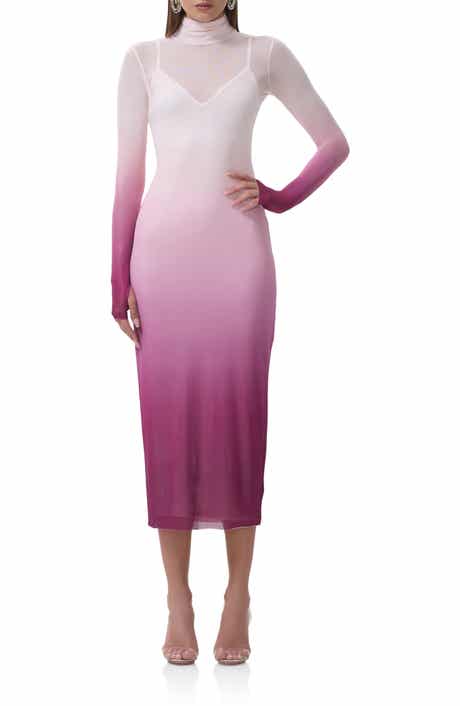 AFRM Shailene Long Sleeve Mesh Midi Dress
