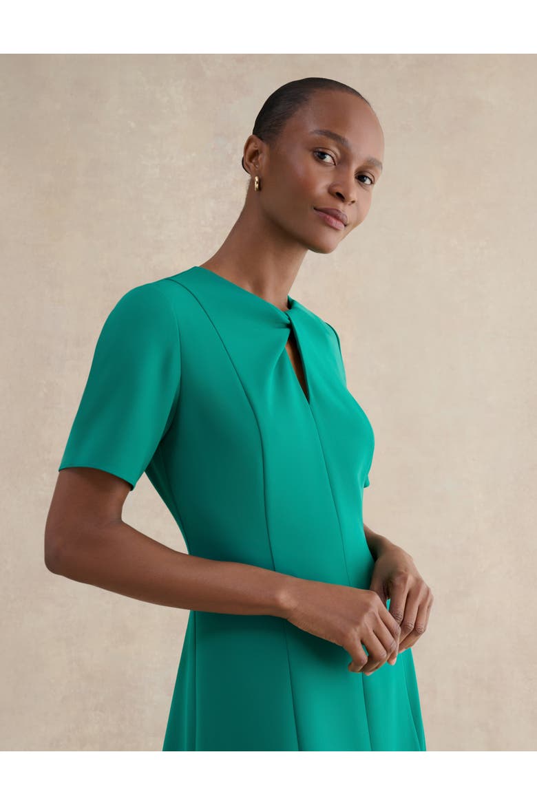 Ariela Twist Detail Midi Dress, Alternate, color, Meadowgreen