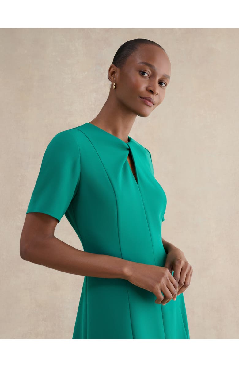 HOBBS LONDON Ariela Twist Detail Midi Dress, Alternate, color, Meadowgreen
