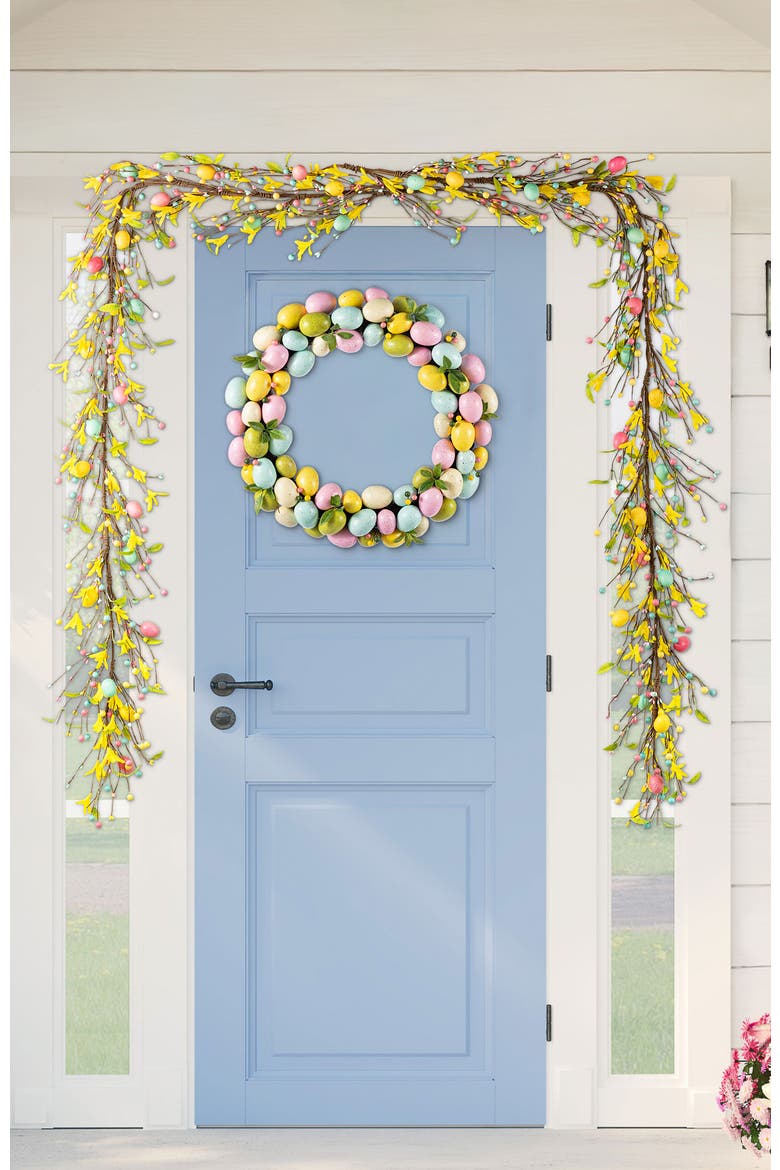 72"L Easter Egg Berries & Flower Garland, Alternate, color, Yellow