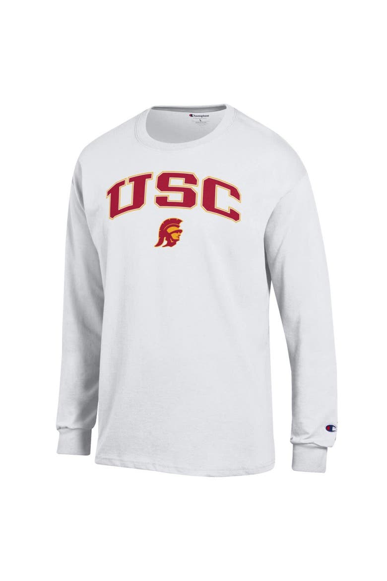 Men's Champion  White USC Trojans Arch Over Logo Long Sleeve T-Shirt, Alternate, color, White