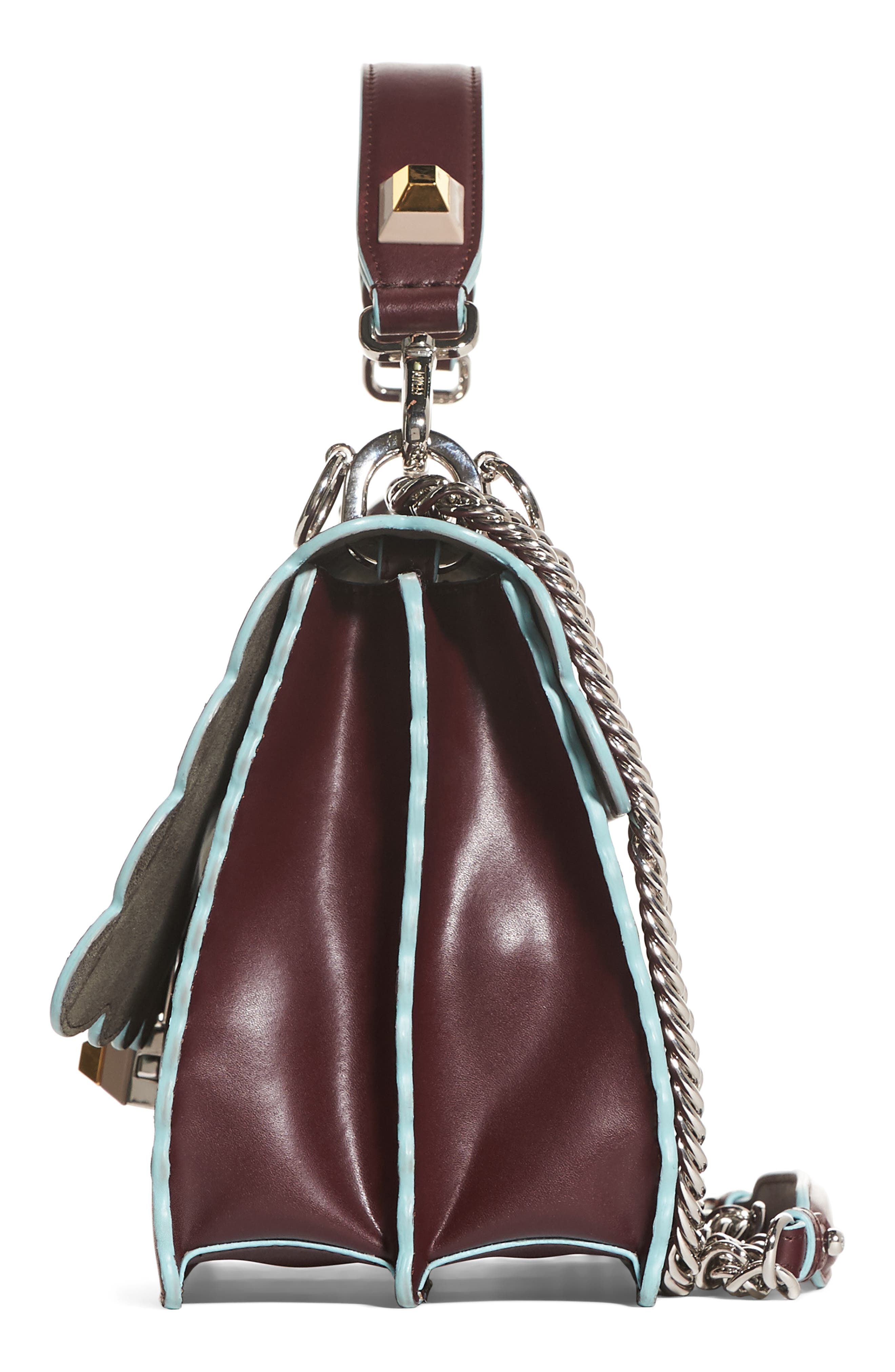 Kan I Scallop Leather Shoulder Bag, Alternate, color, BORDEAUX PALLADIUM