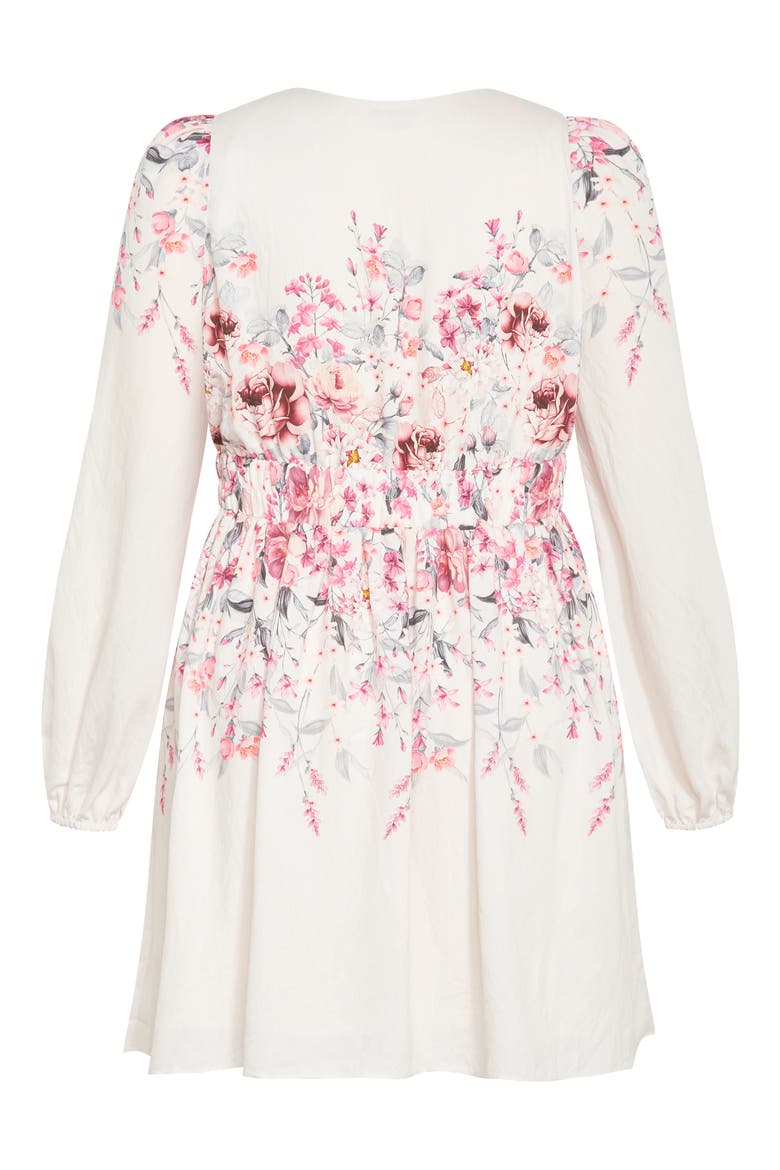 Keyla Floral Long Sleeve Minidress, Alternate, color, FLORAL